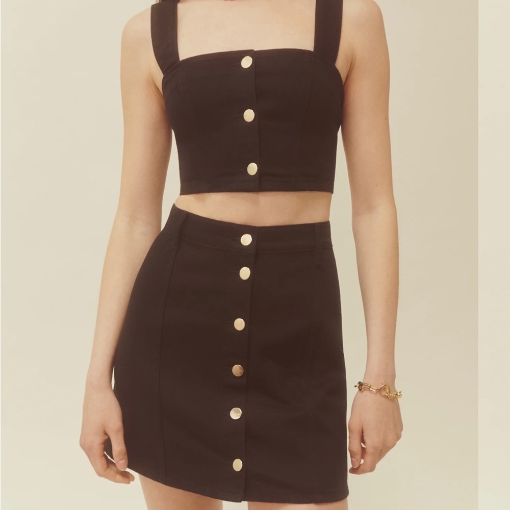 Reformation Chrissy Denim Two Piece- with tags - Picture 3 of 7